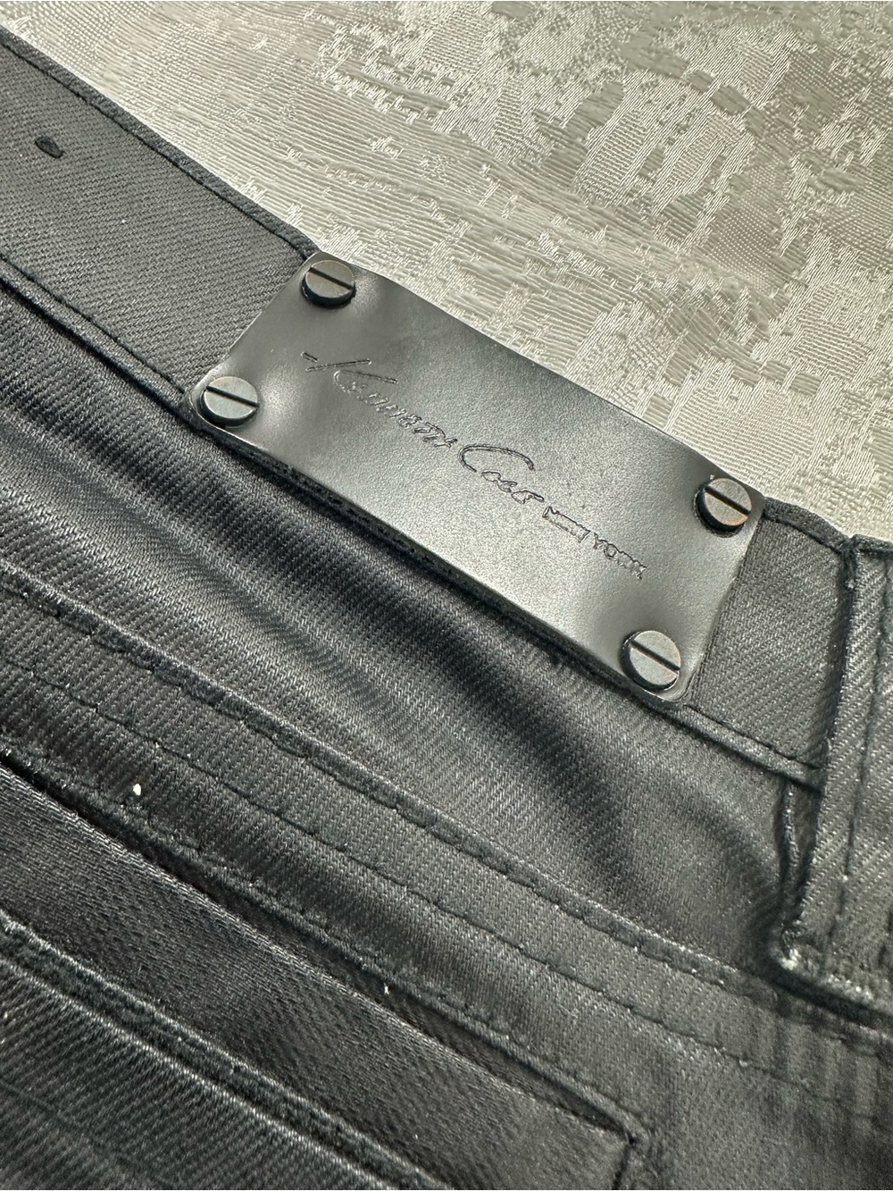 Men's Coated Black Jeans
